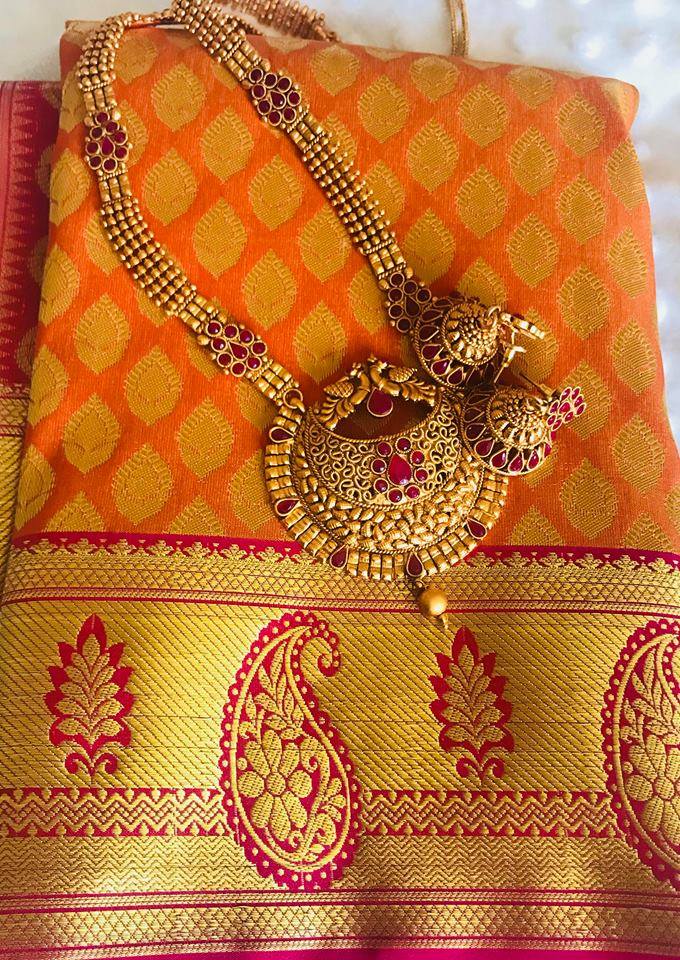 Gift Silk Saree - Orange