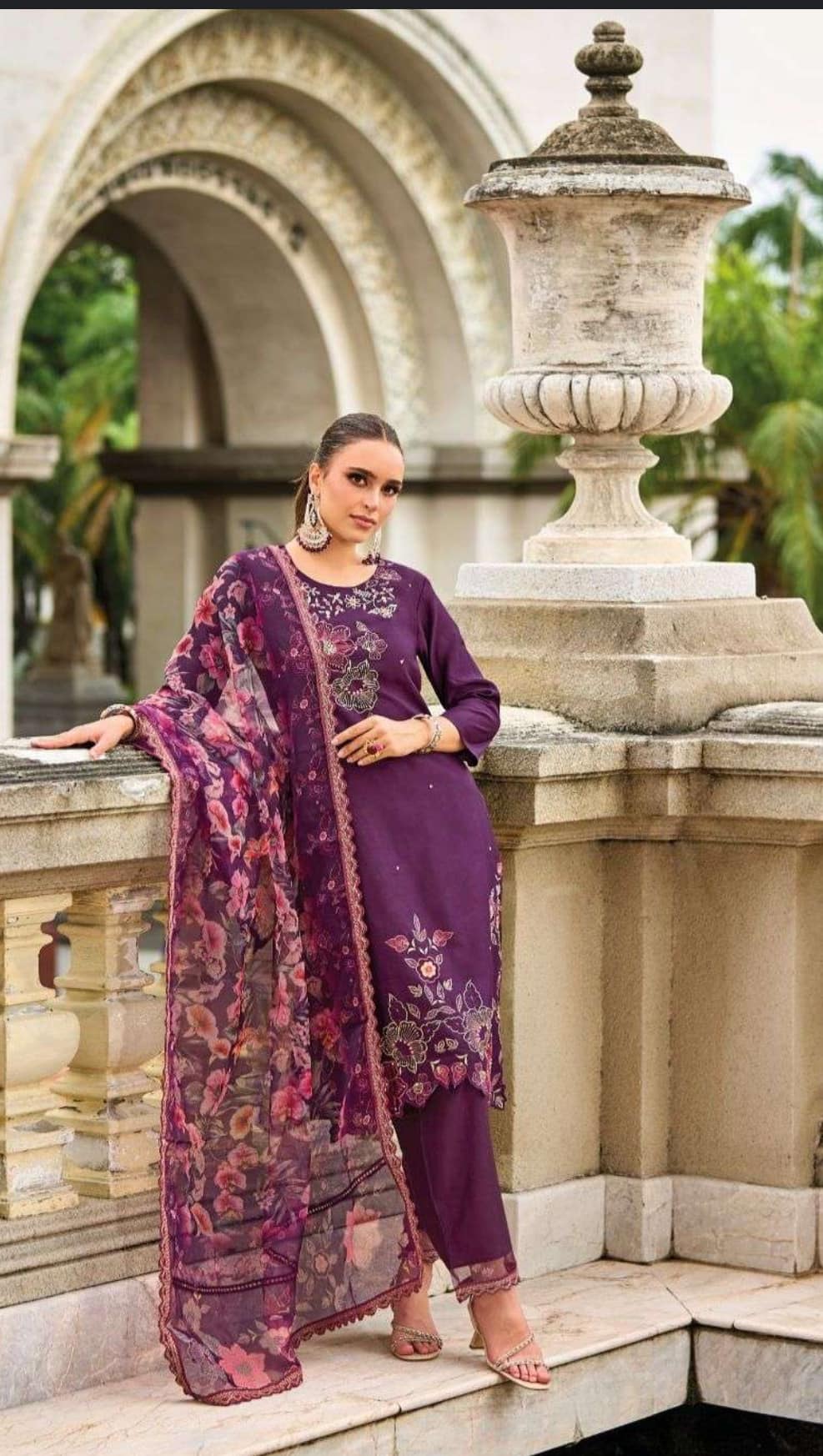 Cut work shalwar with bead and embroidery work