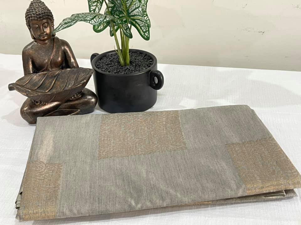Semi Silk Saree - Silver