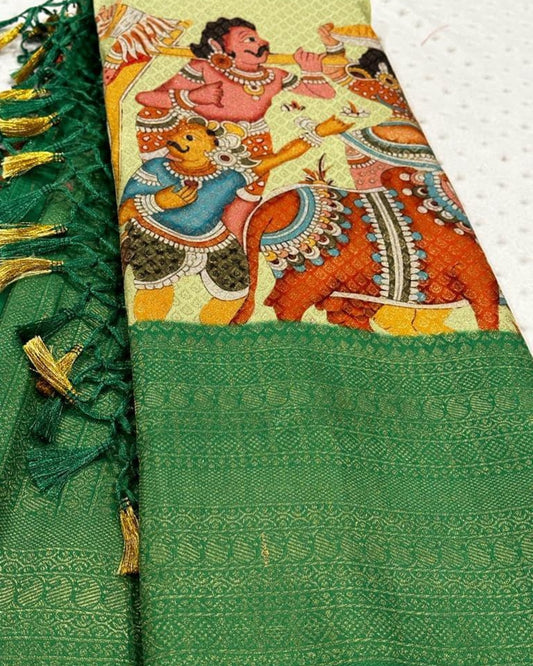 Apoorva Silk Kalamkari Printed Saree