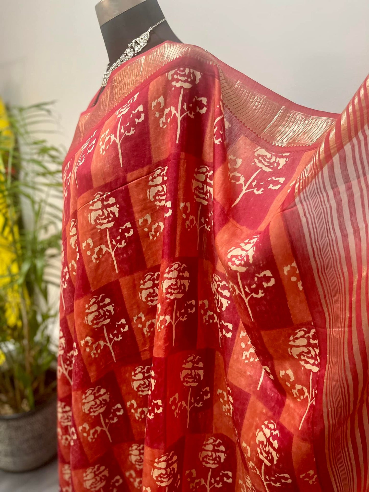 Batik Print Chanderi Saree