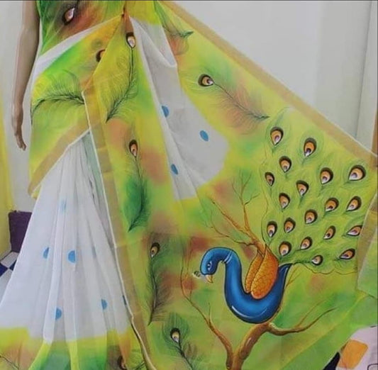 Hand painted Saree
