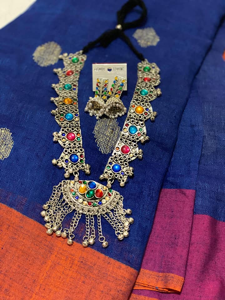 Linen Saree with Butta