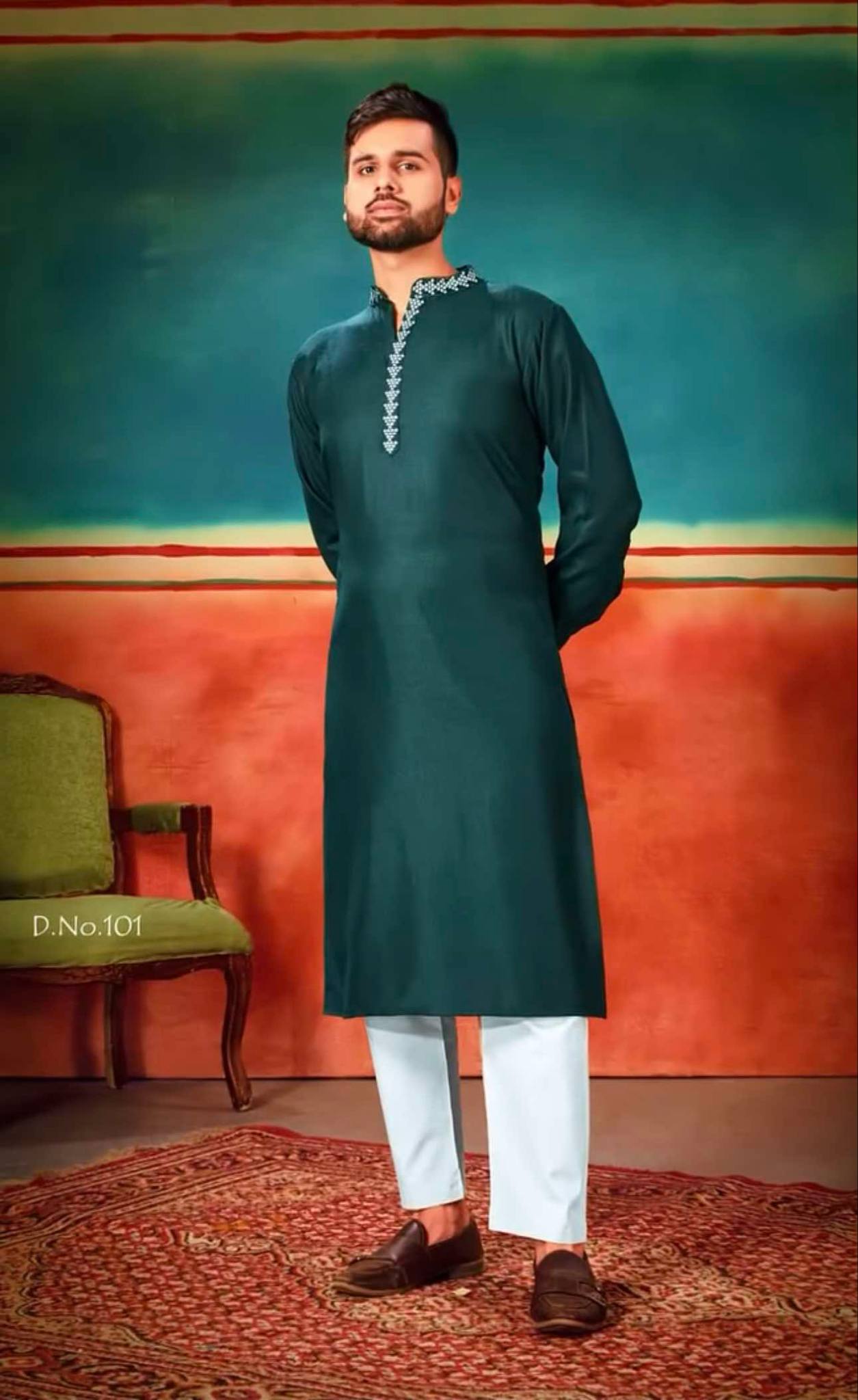 Men's Casual Kurti Set