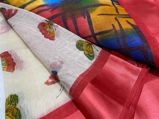 Silk Linen Saree